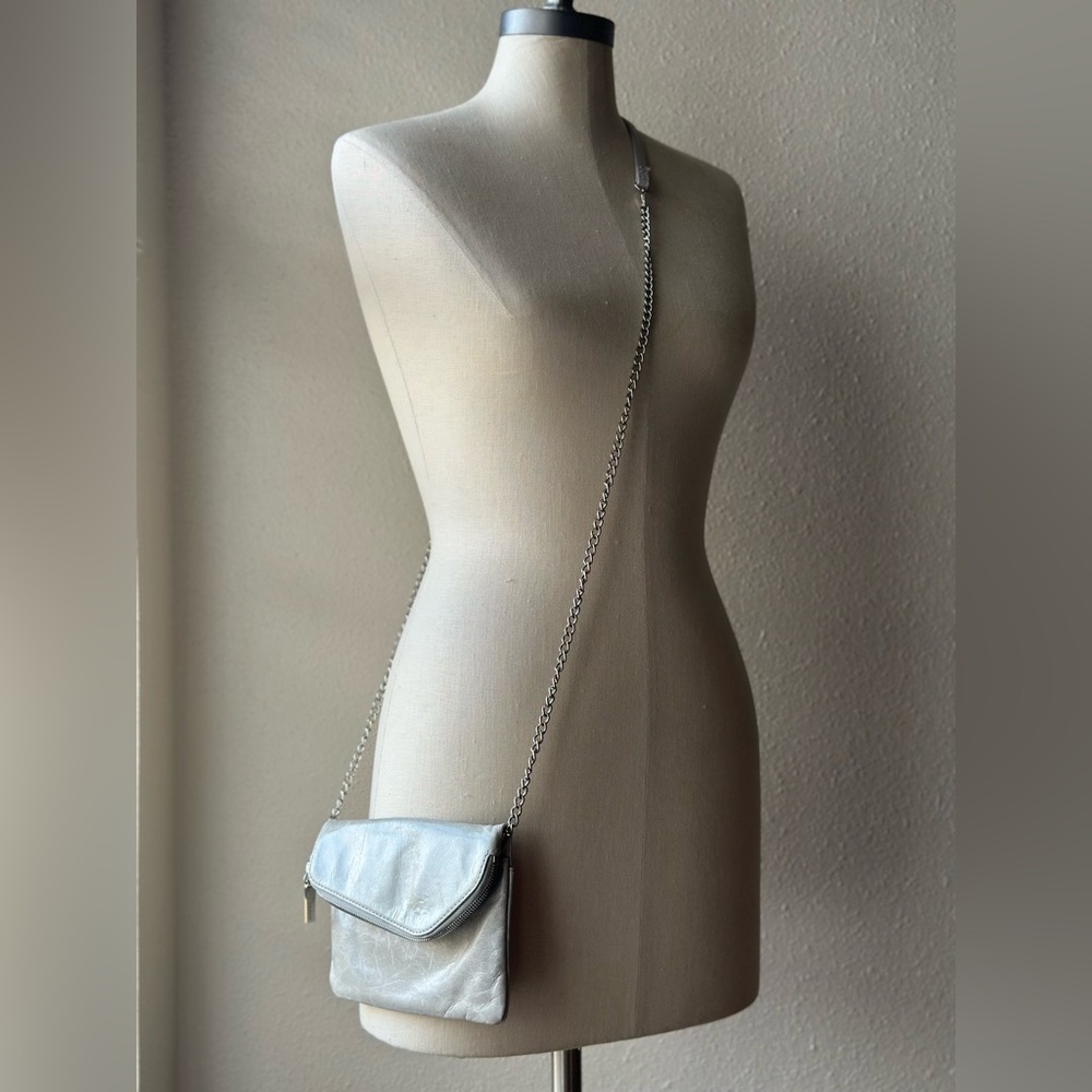 HOBO Silver Crossbody Bag with Chain Strap